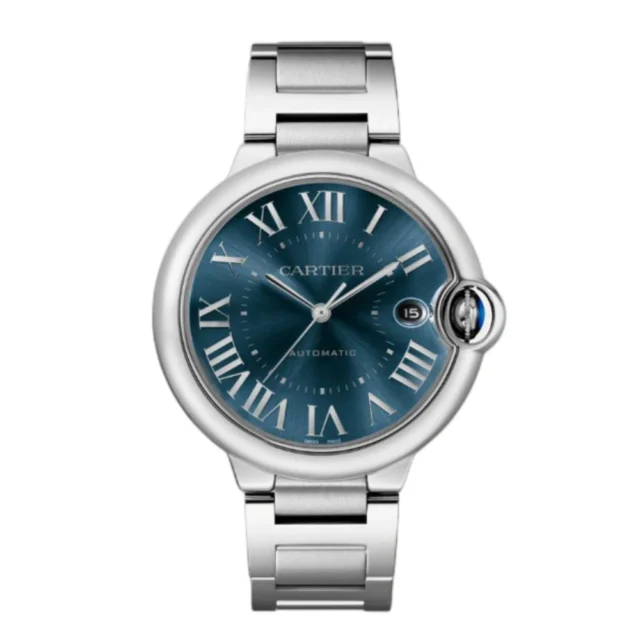 Reloj réplica Cartier Ballon Bleu esfera azul acero – 42 mm