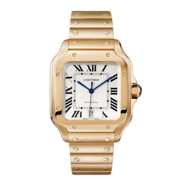Reloj réplica Cartier Santos de Cartier acabado oro rosa – 39,8 mm