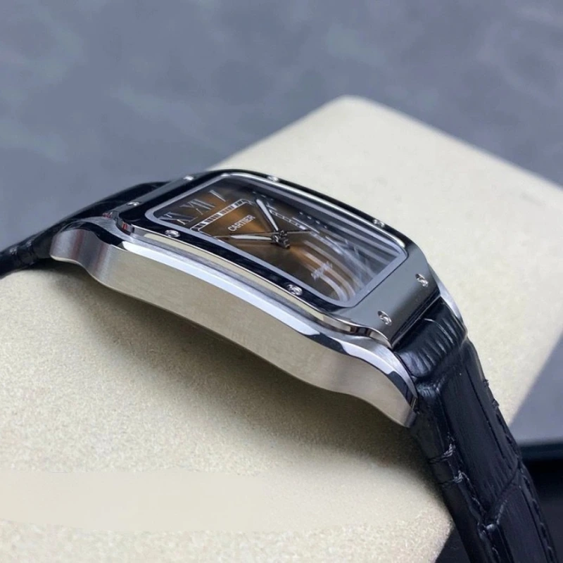 Reloj réplica Cartier Santos de Cartier correa de piel – 39,8 mm · Ref. RSC-12197