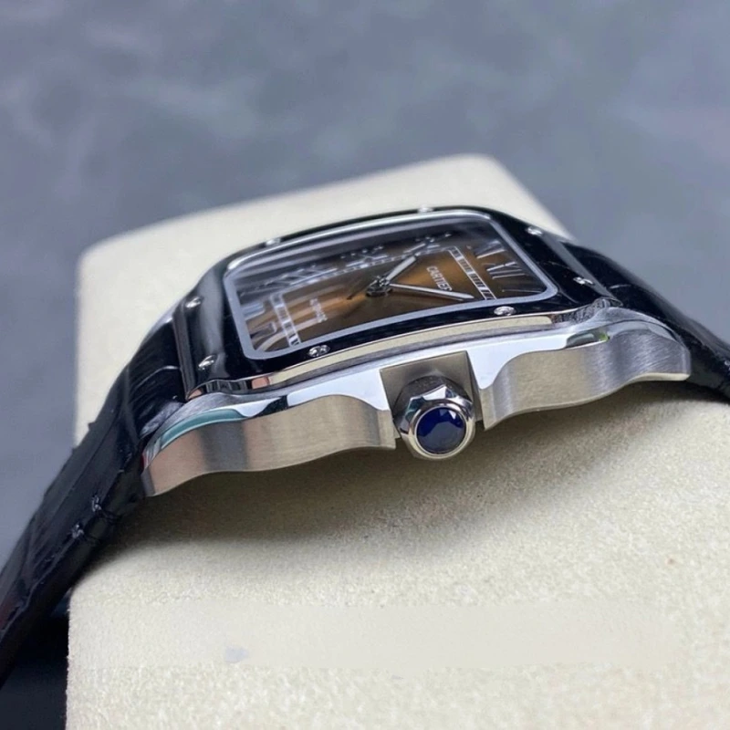 Reloj réplica Cartier Santos de Cartier correa de piel – 39,8 mm · Ref. RSC-12197