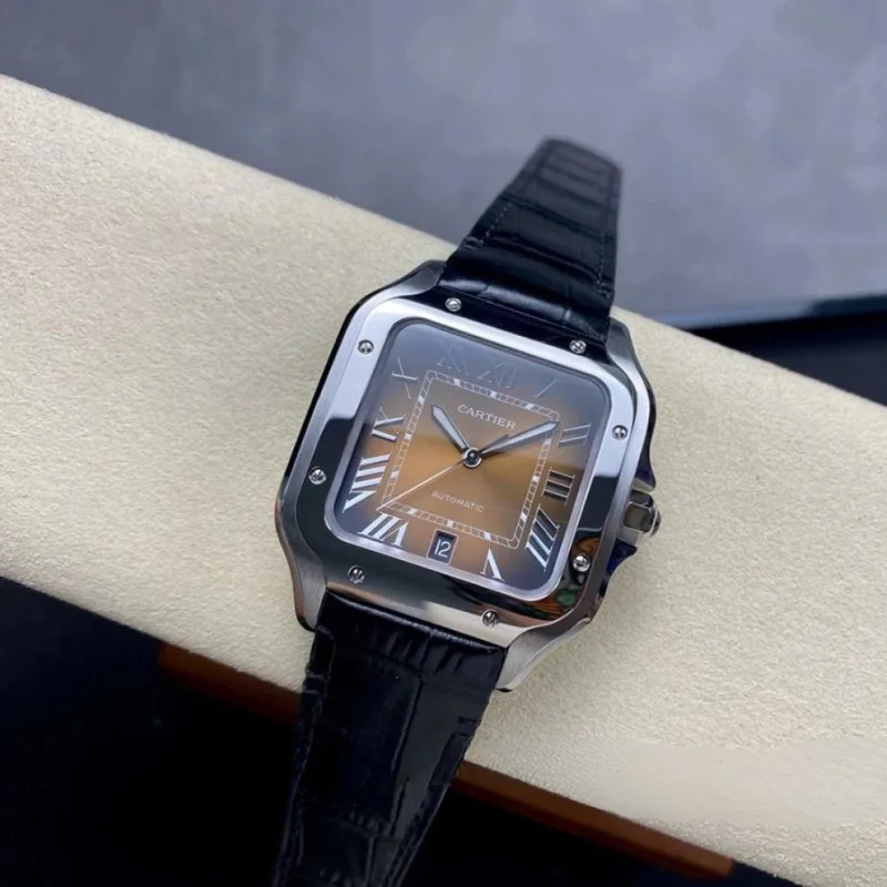 Reloj réplica Cartier Santos de Cartier correa de piel – 39,8 mm · Ref. RSC-3504