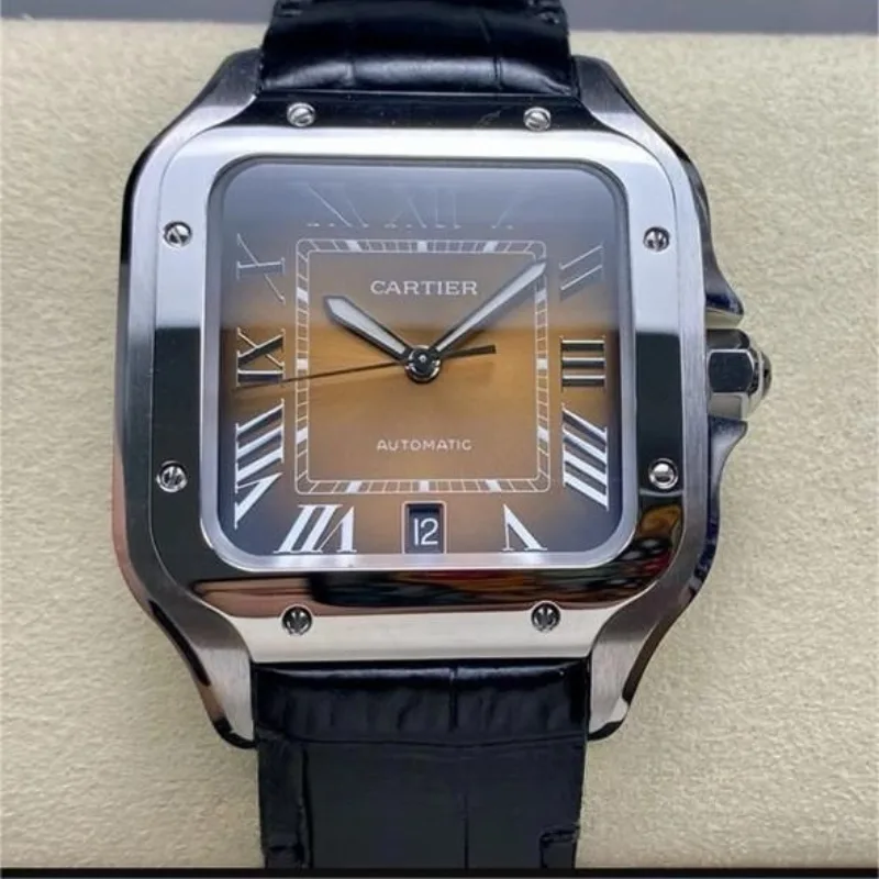 Reloj réplica Cartier Santos de Cartier correa de piel – 39,8 mm · Ref. RSC-3504