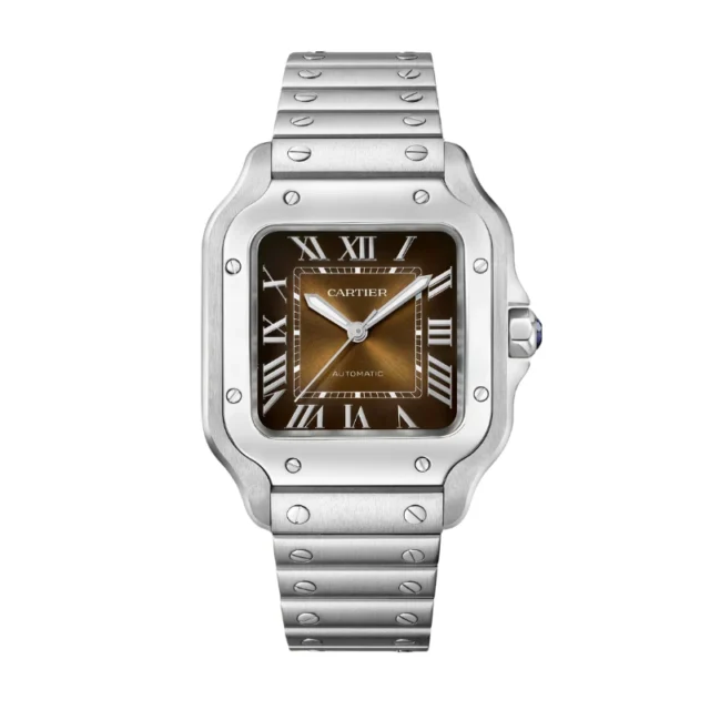 Reloj réplica Cartier Santos de Cartier correa de piel – 39,8 mm · Ref. RSC-3504