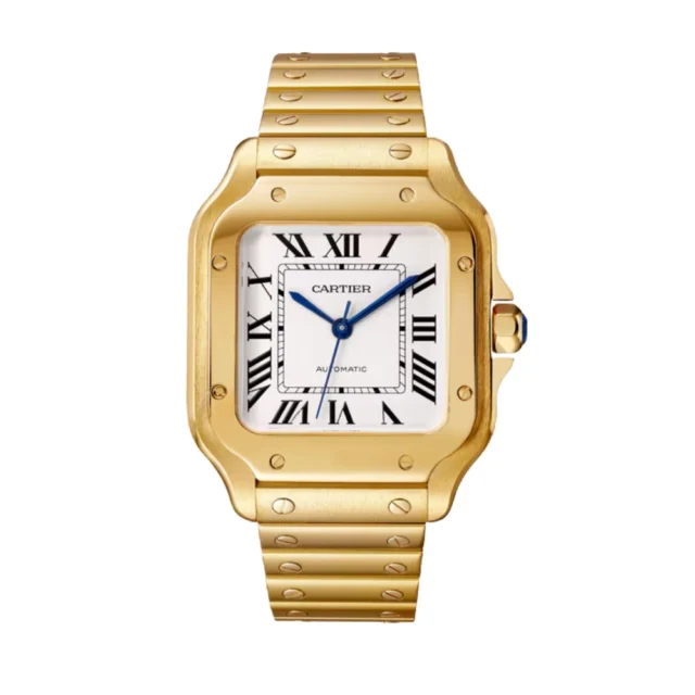 Reloj réplica Cartier Santos de Cartier dorado – 35,1 mm