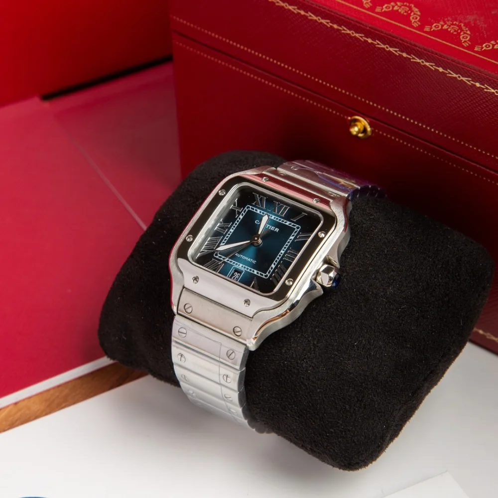 Reloj réplica Cartier Santos de Cartier esfera azul – 39,8 mm