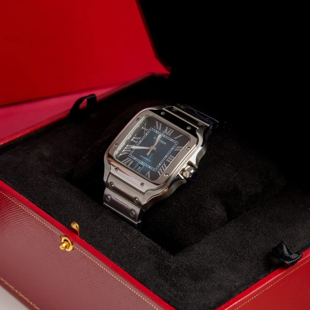 Reloj réplica Cartier Santos de Cartier esfera azul – 39,8 mm