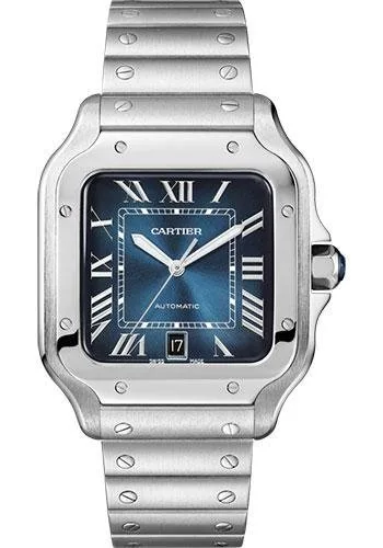 Reloj réplica Cartier Santos de Cartier esfera azul – 39,8 mm