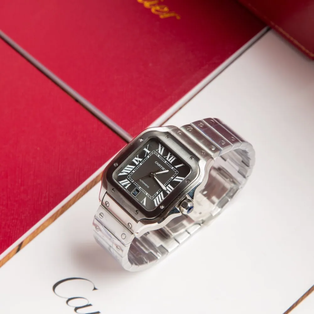 Reloj réplica Cartier Santos de Cartier negro integral – 39,8 mm