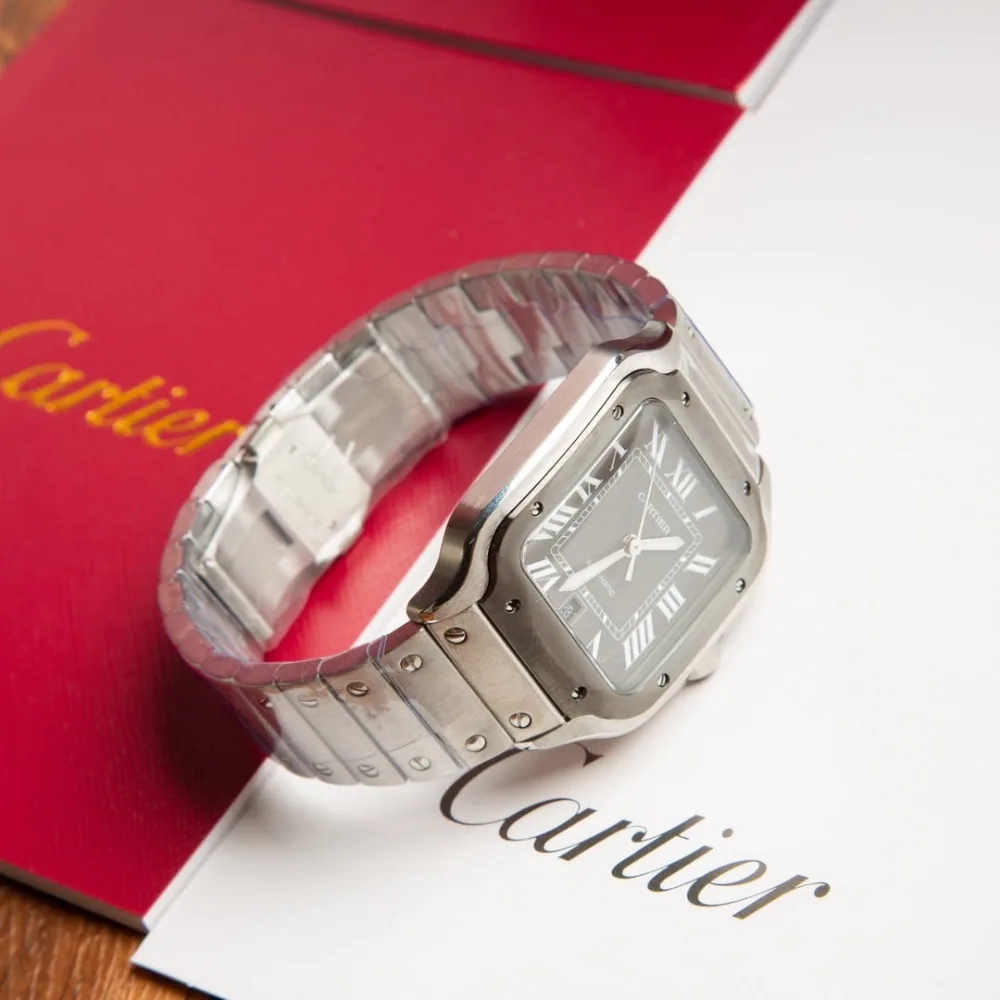 Reloj réplica Cartier Santos de Cartier negro integral – 39,8 mm