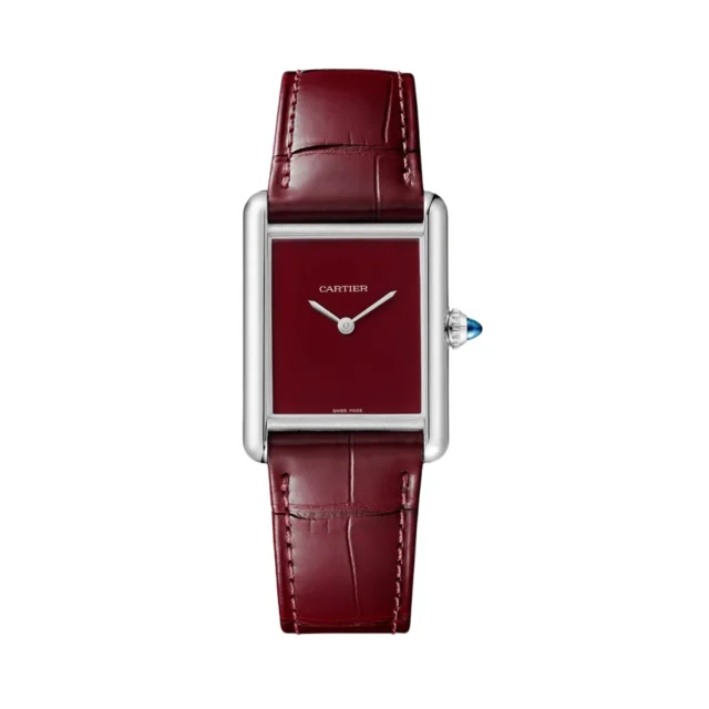 Reloj réplica Cartier Tank Must burdeos – 25,5 mm
