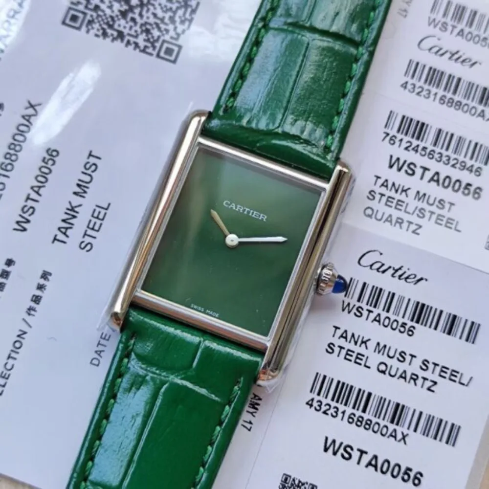 Reloj réplica Cartier Tank Must verde – 25,5 mm