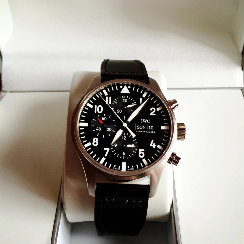 Reloj réplica IWC Pilot esfera azul esfera negra – 43 mm · Ref. RSC-9610
