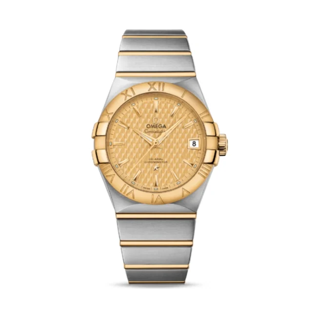 Reloj réplica Omega Constellation esfera dorada – 38 mm