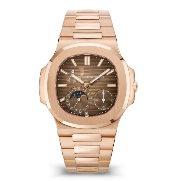 Reloj réplica Patek Philippe Nautilus 5712 acabado oro rosa – 40 mm