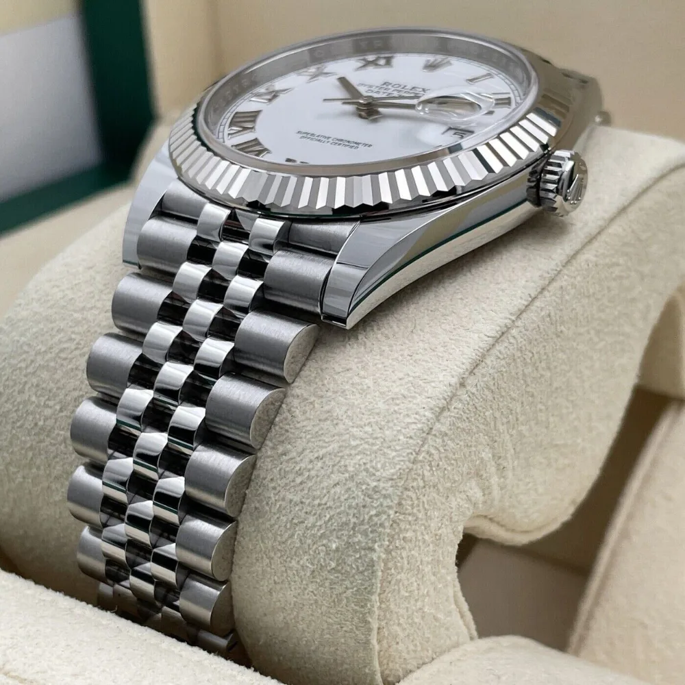 Reloj réplica Rolex Datejust Jubilee esfera blanca con números romanos – 36 mm