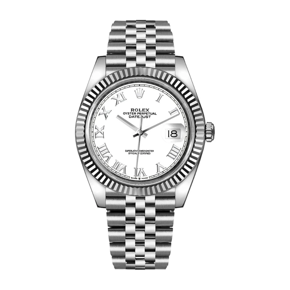 Reloj réplica Rolex Datejust Jubilee esfera blanca con números romanos – 36 mm