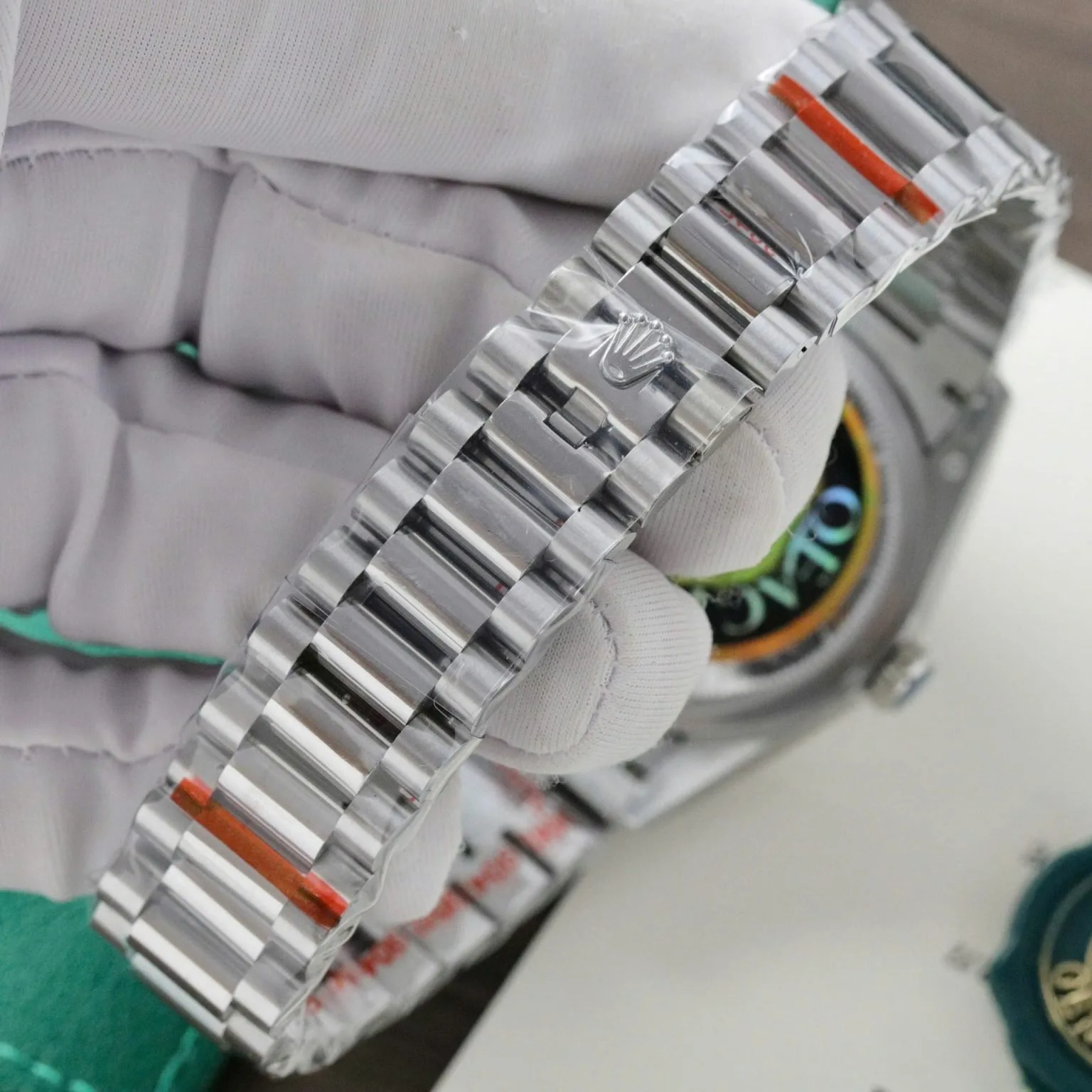 Reloj réplica Rolex Day-Date acabado oro blanco – 36 mm