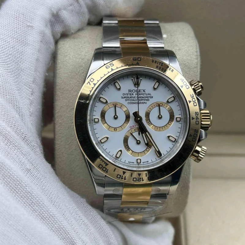Reloj réplica Rolex Daytona Cosmograph bicolor esfera blanca – 40 mm