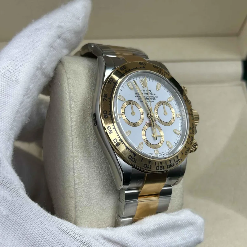 Reloj réplica Rolex Daytona Cosmograph bicolor esfera blanca – 40 mm