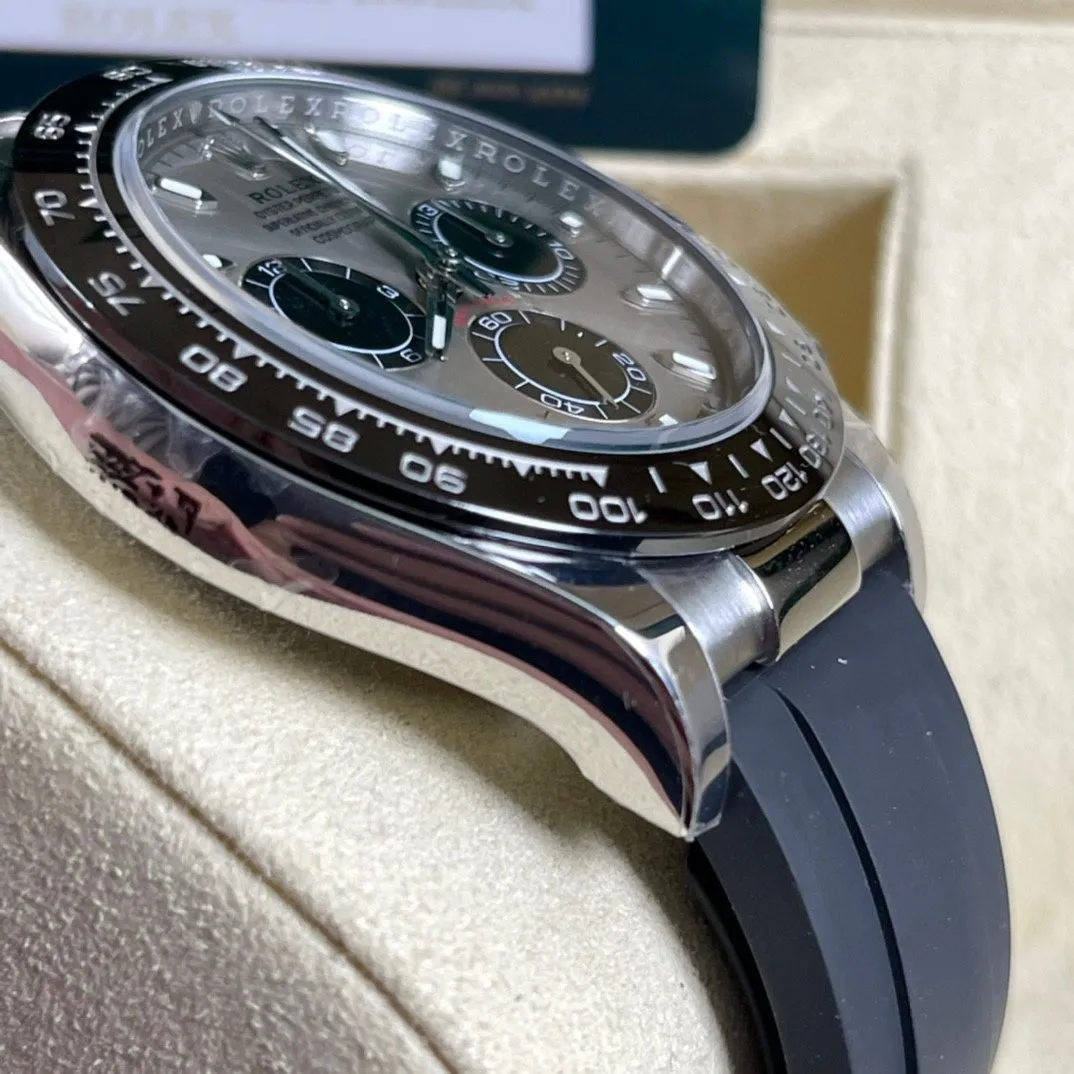 Reloj réplica Rolex Daytona Cosmograph Oysterflex acabado oro blanco – 40 mm