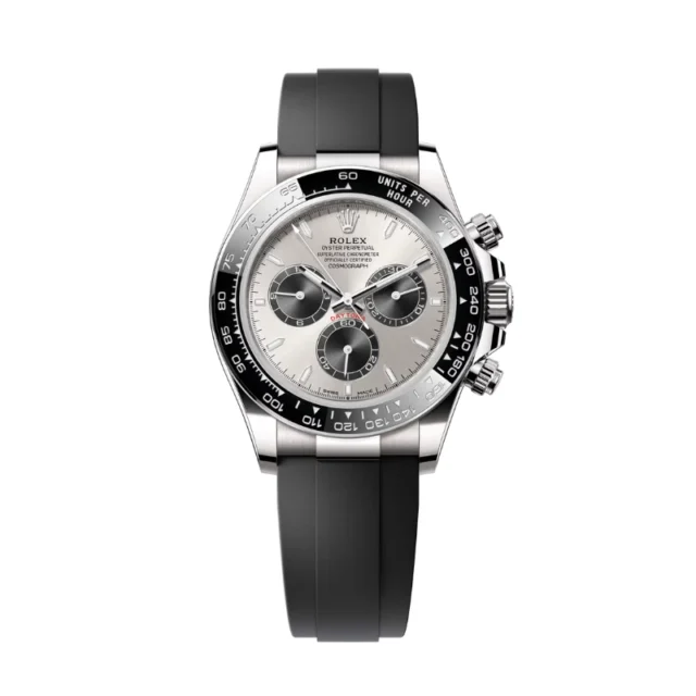 Reloj réplica Rolex Daytona Cosmograph Oysterflex acabado oro blanco – 40 mm