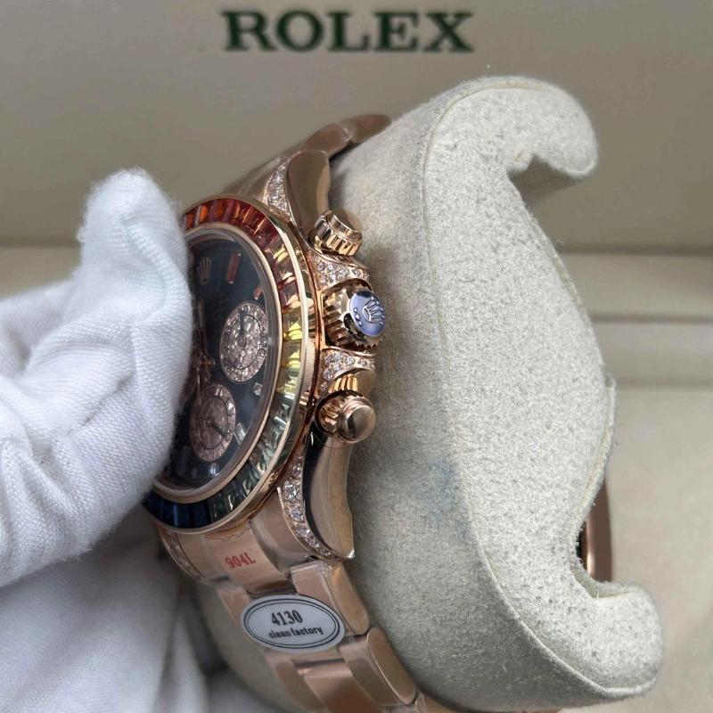 Reloj réplica Rolex Daytona Cosmograph Rainbow con pedrería – 40 mm · Ref. RSC-11231