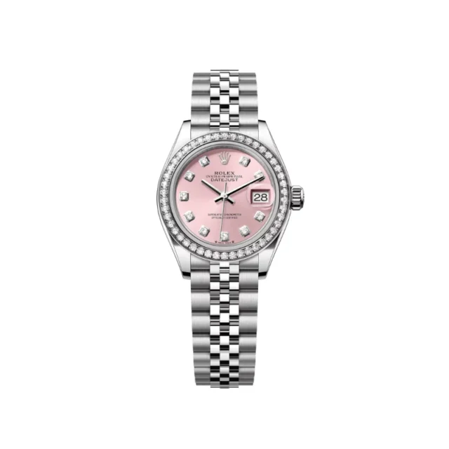 Reloj réplica Rolex Lady Datejust Jubilee esfera rosa pedrería – 31 mm