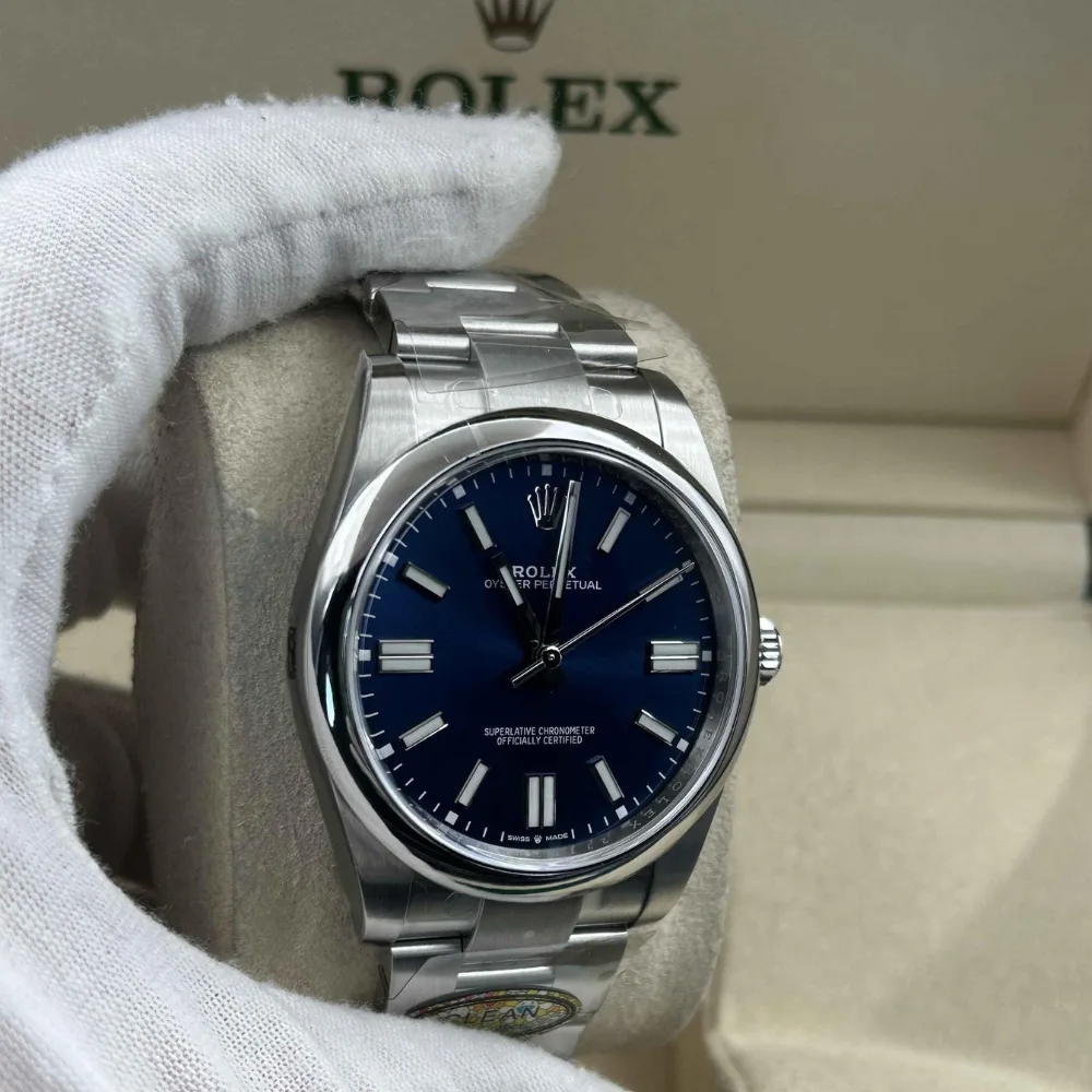 Reloj réplica Rolex Oyster Perpetual esfera azul – 41 mm