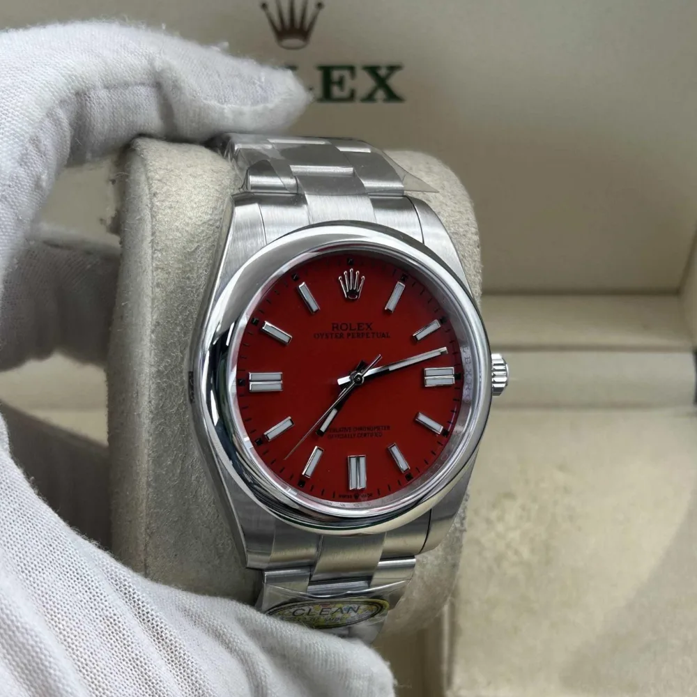 Reloj réplica Rolex Oyster Perpetual esfera roja – 41 mm