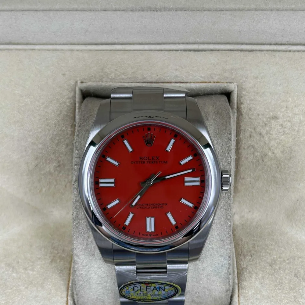 Reloj réplica Rolex Oyster Perpetual esfera roja – 41 mm