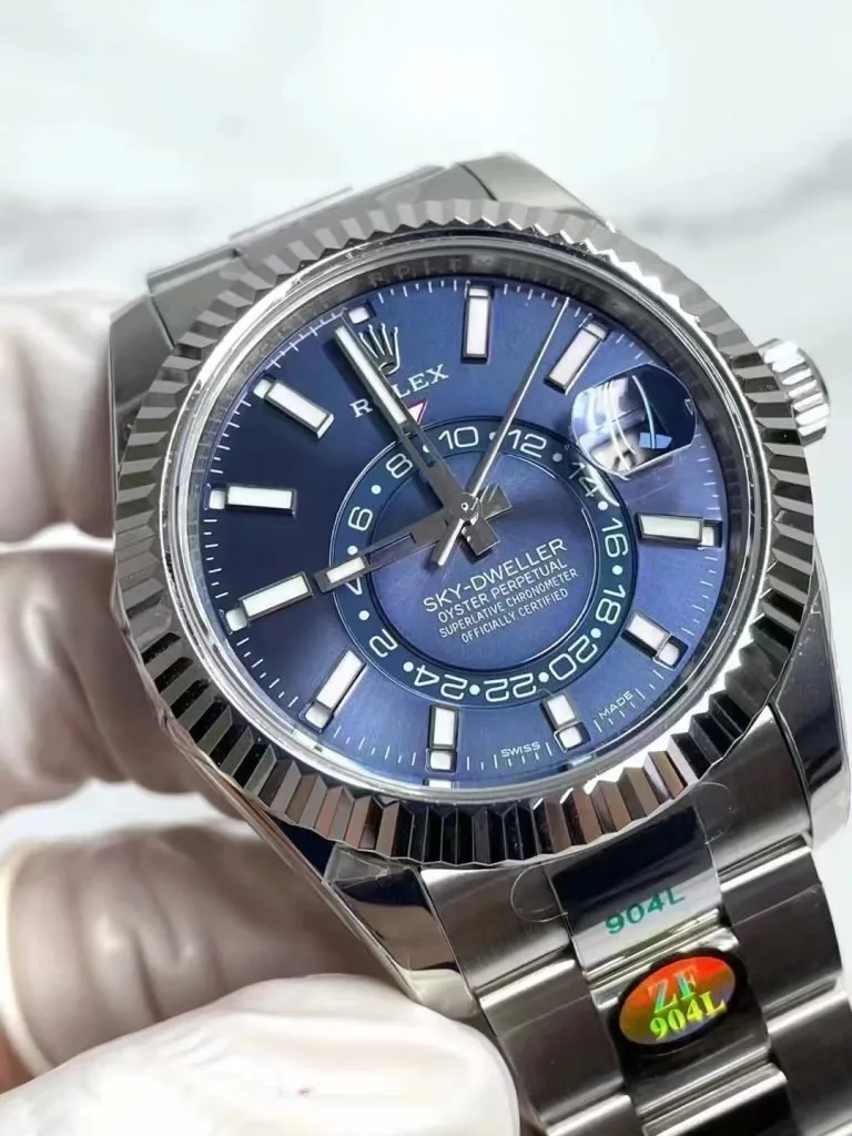 Reloj réplica Rolex Oyster Sky-Dweller azul – 42 mm