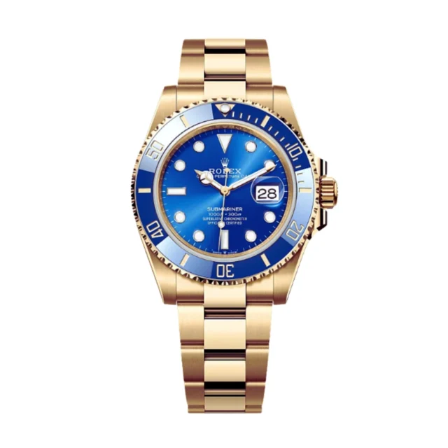 Reloj réplica Rolex Oyster Submariner dorado y azul – 40 mm