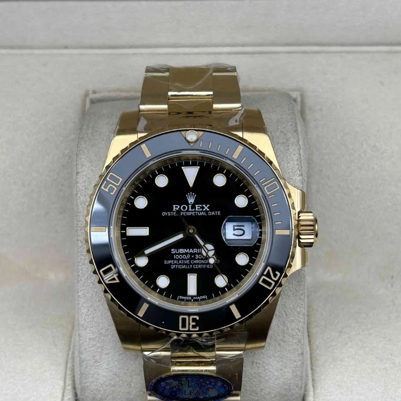 Reloj réplica Rolex Oyster Submariner dorado y negro – 40 mm